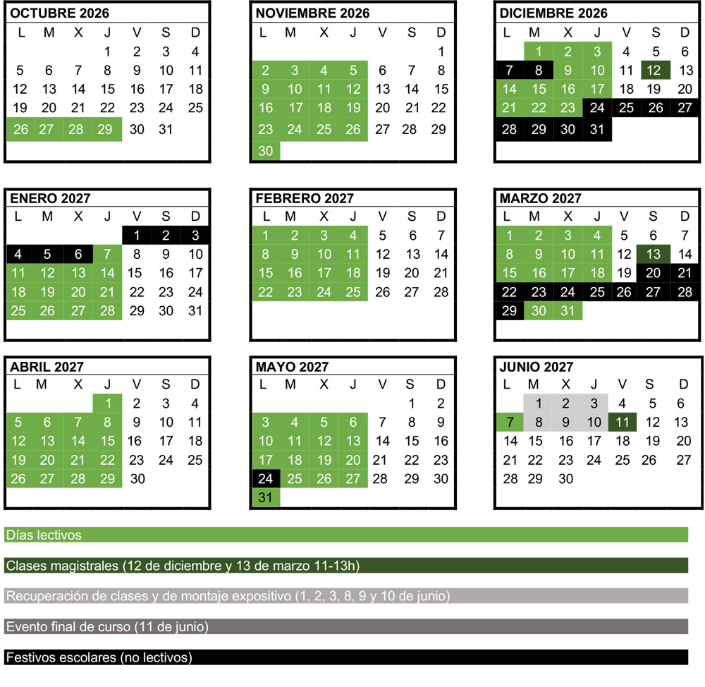 Calendario de la escuela DateCuenta 2025 2026