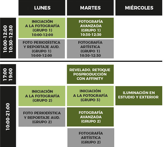 Horarios cursos escuela datecuenta 2025 2026