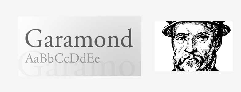 Muestra de la tipografía creada por Claude Garamond.